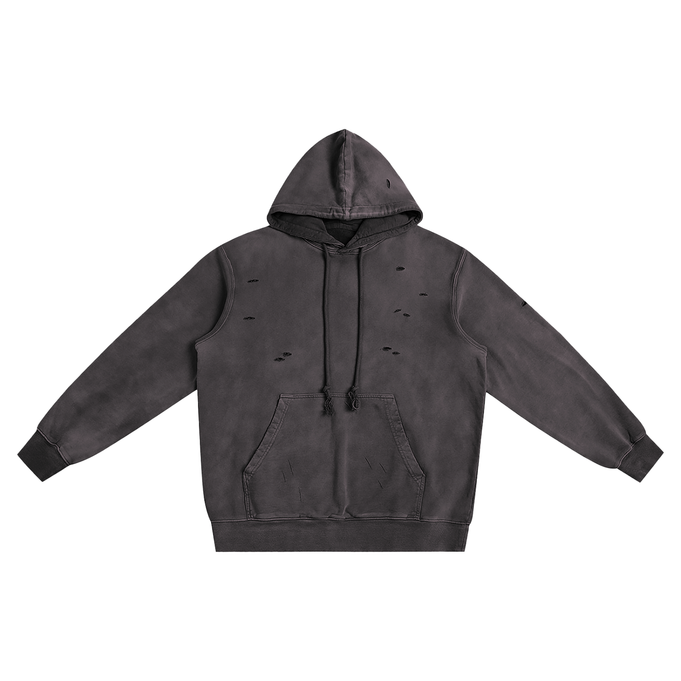 Distressed Vintage-Wash Hoodie
