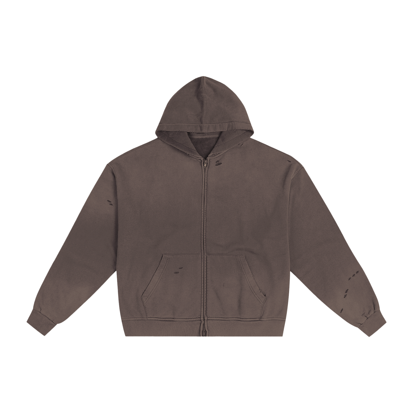 Vintage Sunfaded Zip Hoodie | Heavyweight Distressed