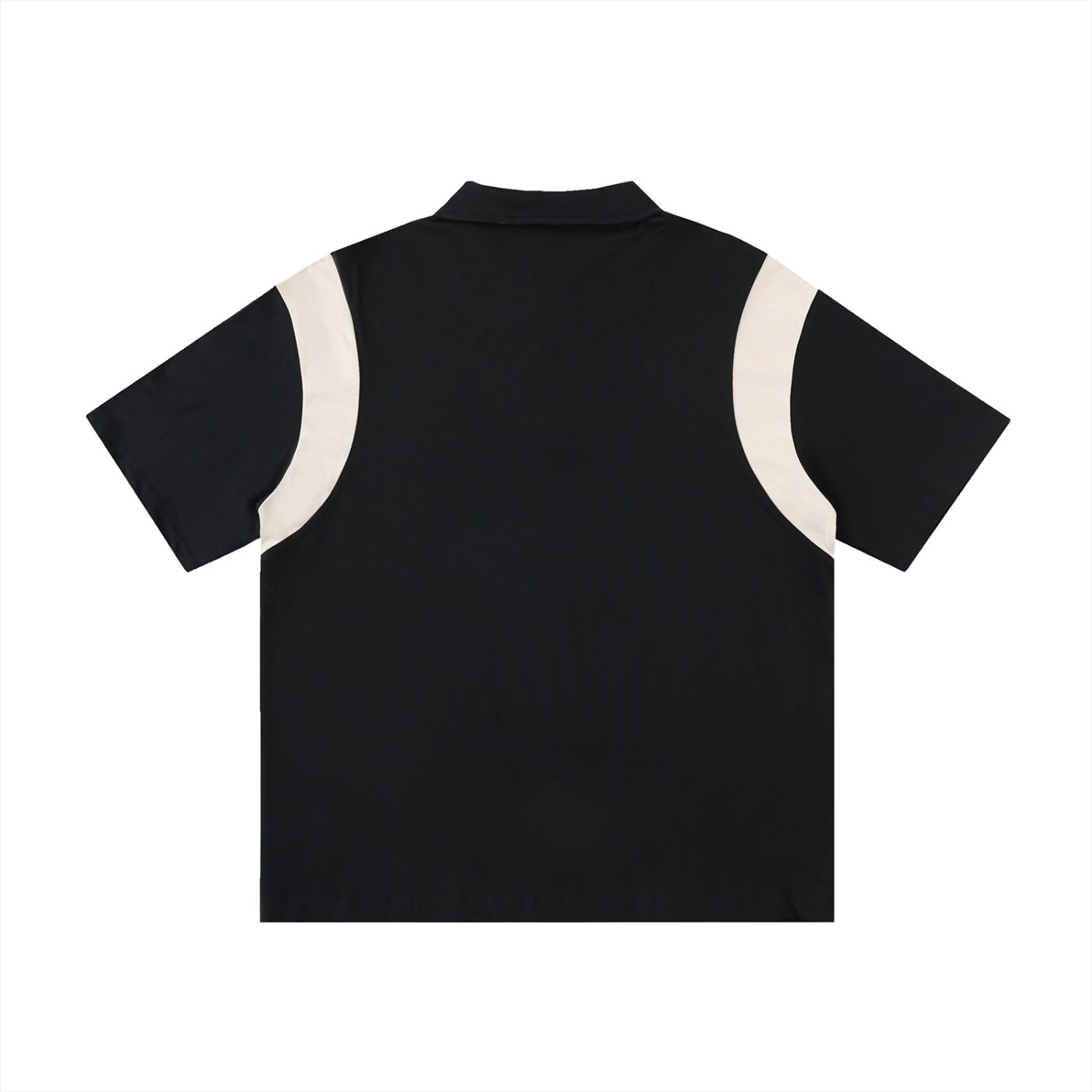 Two-Tone Contrast Panel Cotton Polo Shirt