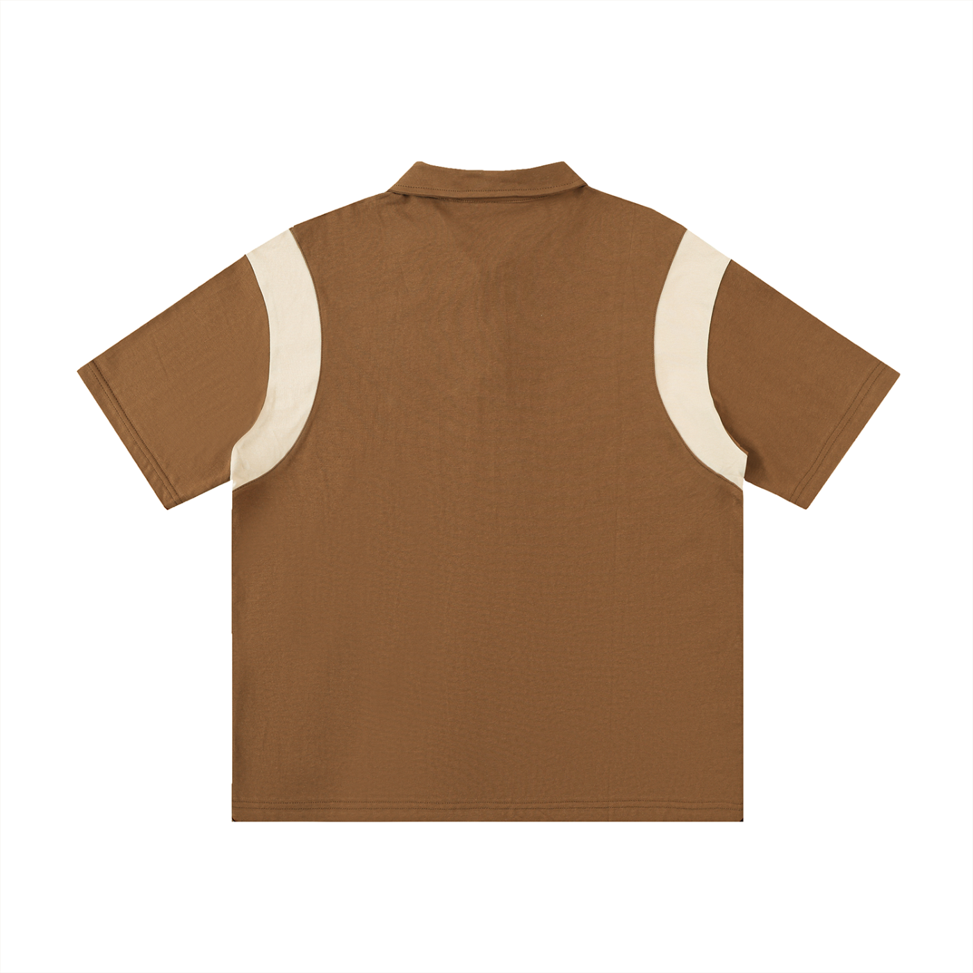 Two-Tone Contrast Panel Cotton Polo Shirt
