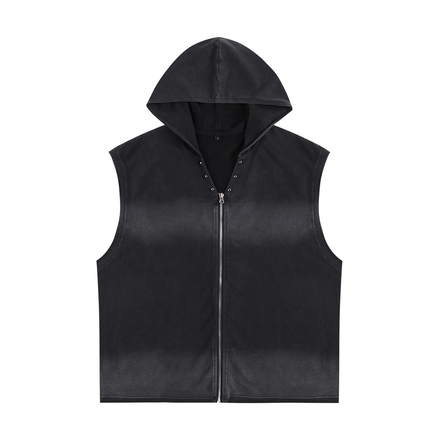 Washed Sleeveless Cotton Hoodie