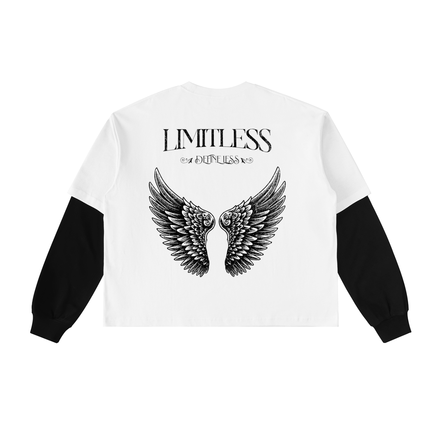 LIMITLESS | Wing Graphic Layered Sleeve T-Shirt