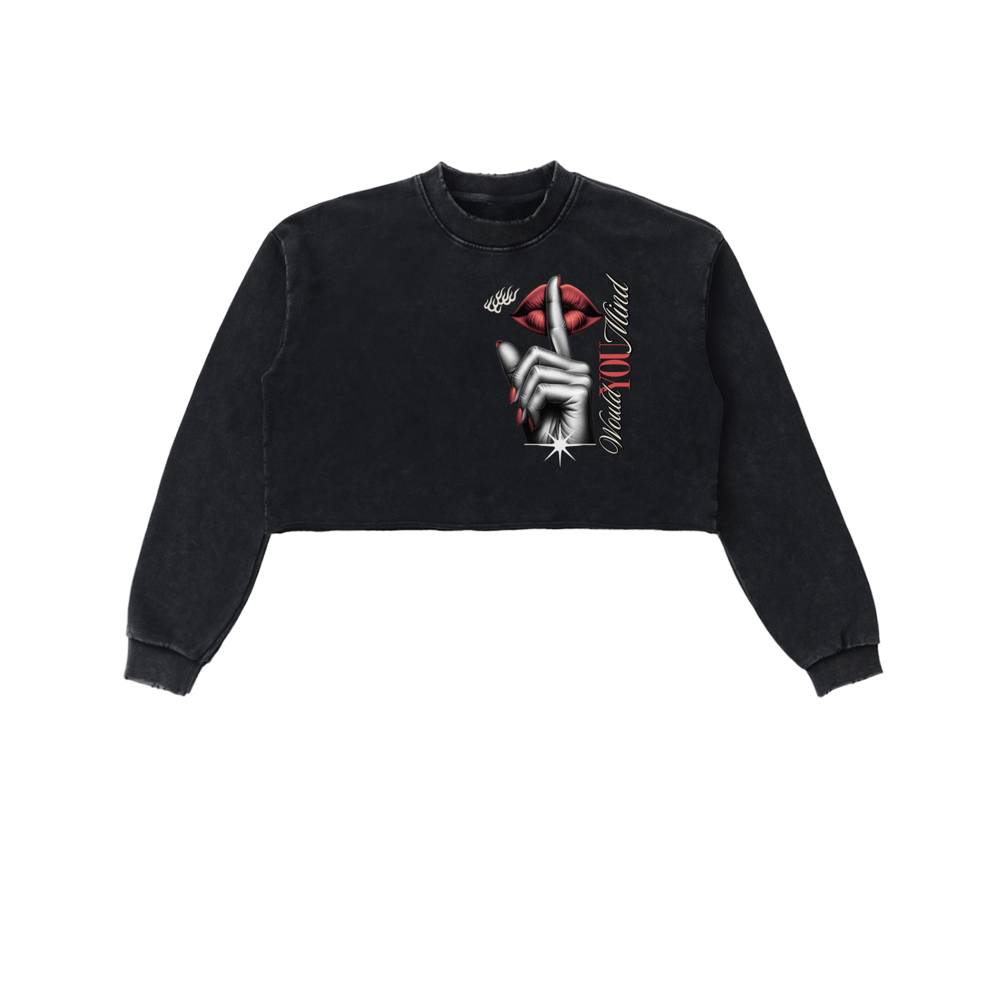 "Would You Mind" | Graphic Cropped Sweatshirt