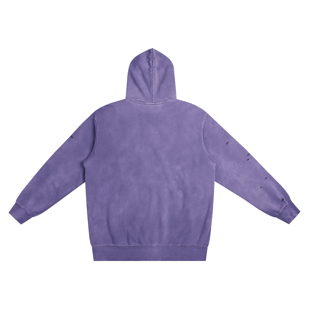 Distressed Vintage-Wash Hoodie