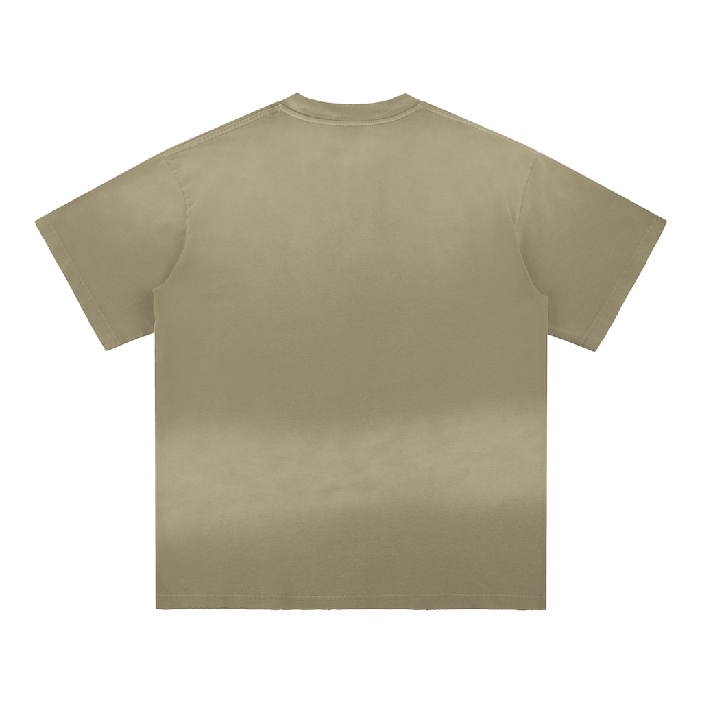Sun-Fade Frayed Hem Oversized T-Shirt
