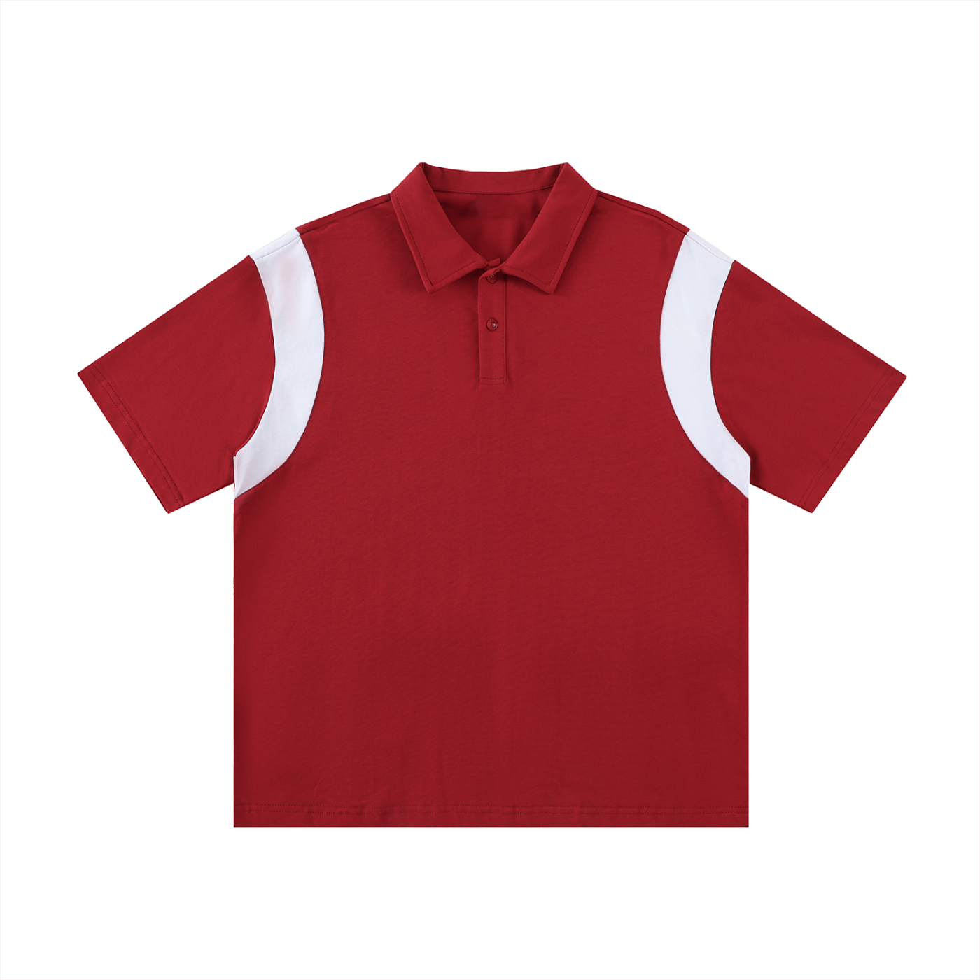 Two-Tone Contrast Panel Cotton Polo Shirt