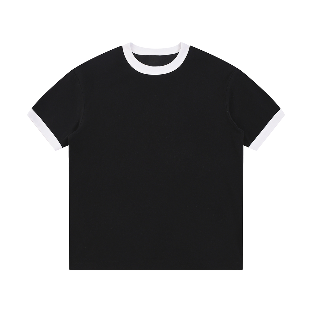 Retro Ringer Tee | Contrast Ribbed Crewneck