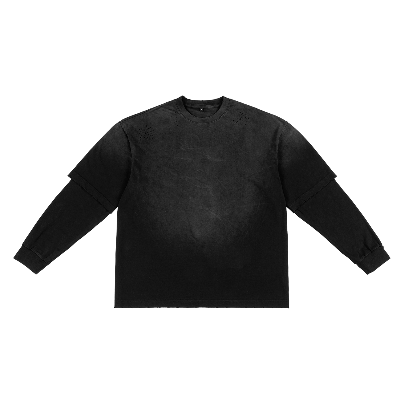 Faux Layered Distressed Long Sleeve Tee