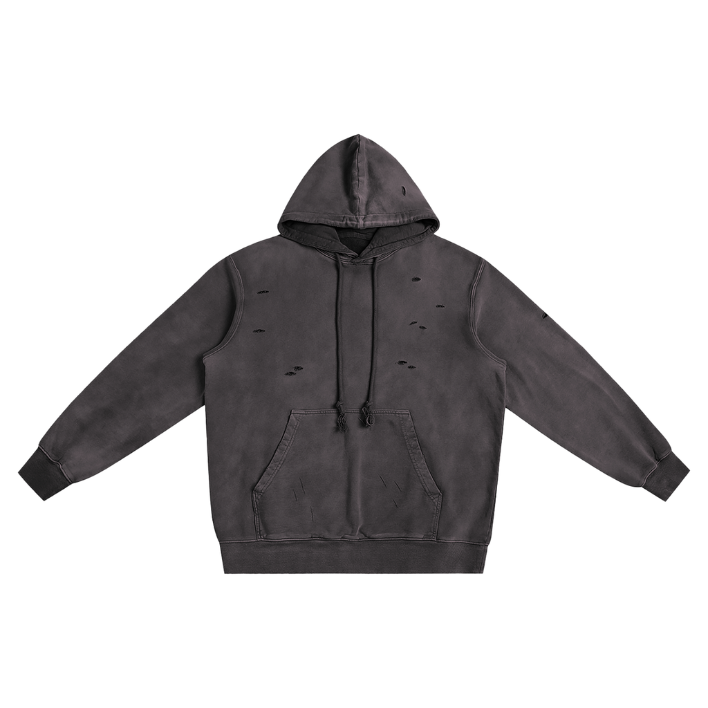 Distressed Vintage-Wash Hoodie