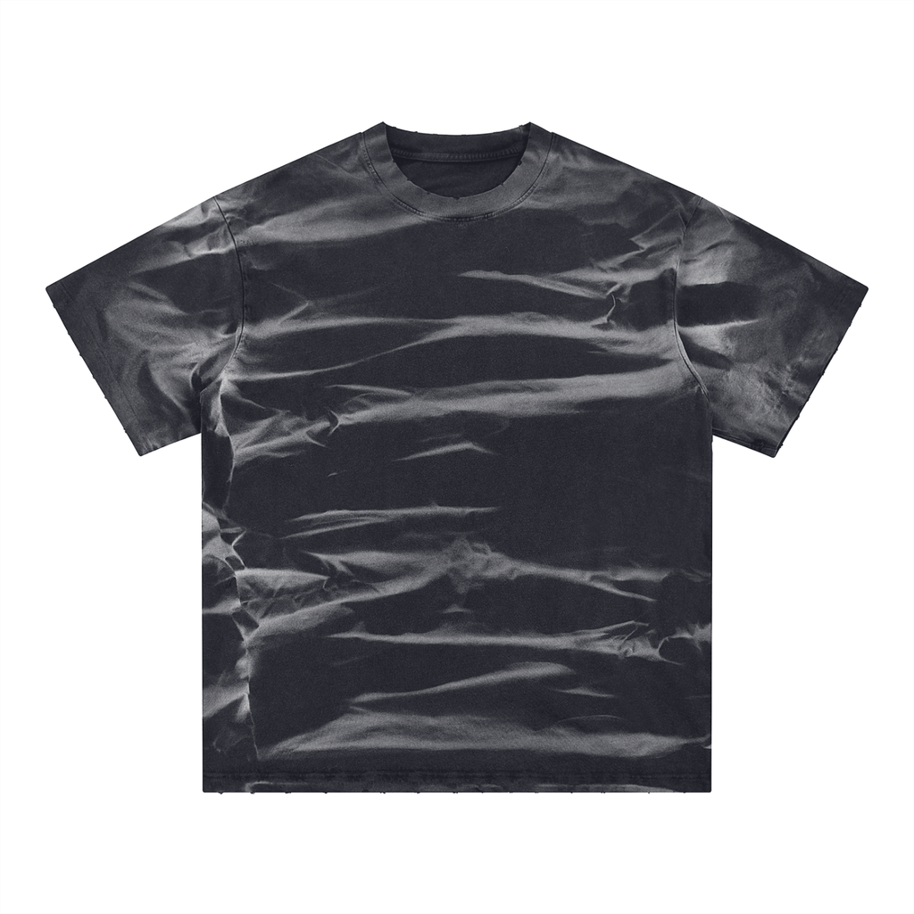 Irregular Stripe Frayed Washed T-Shirt