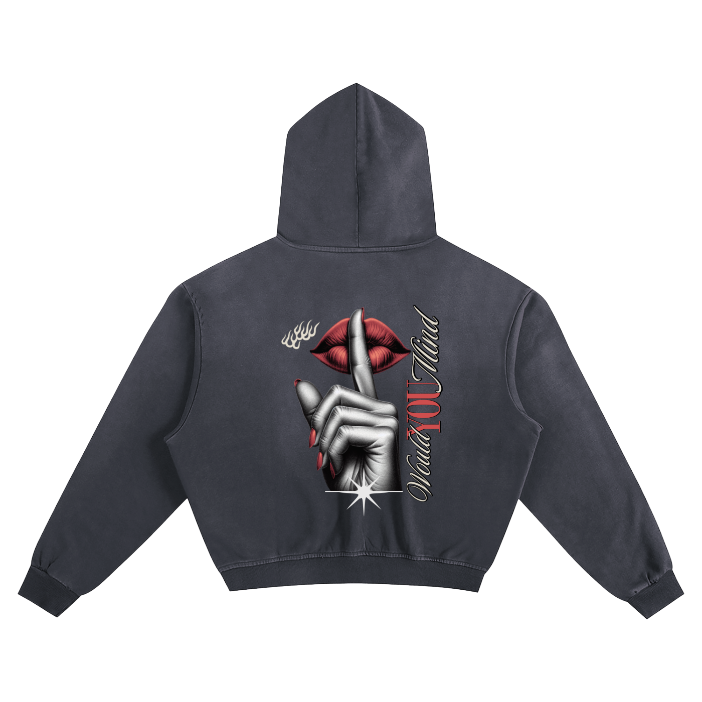 "Would You Mind" | Handcrafted Cropped Graphic Hoodie