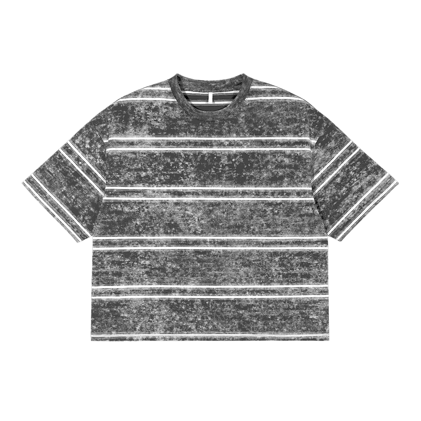 Vintage Snow-Washed Striped Boxy T-Shirt