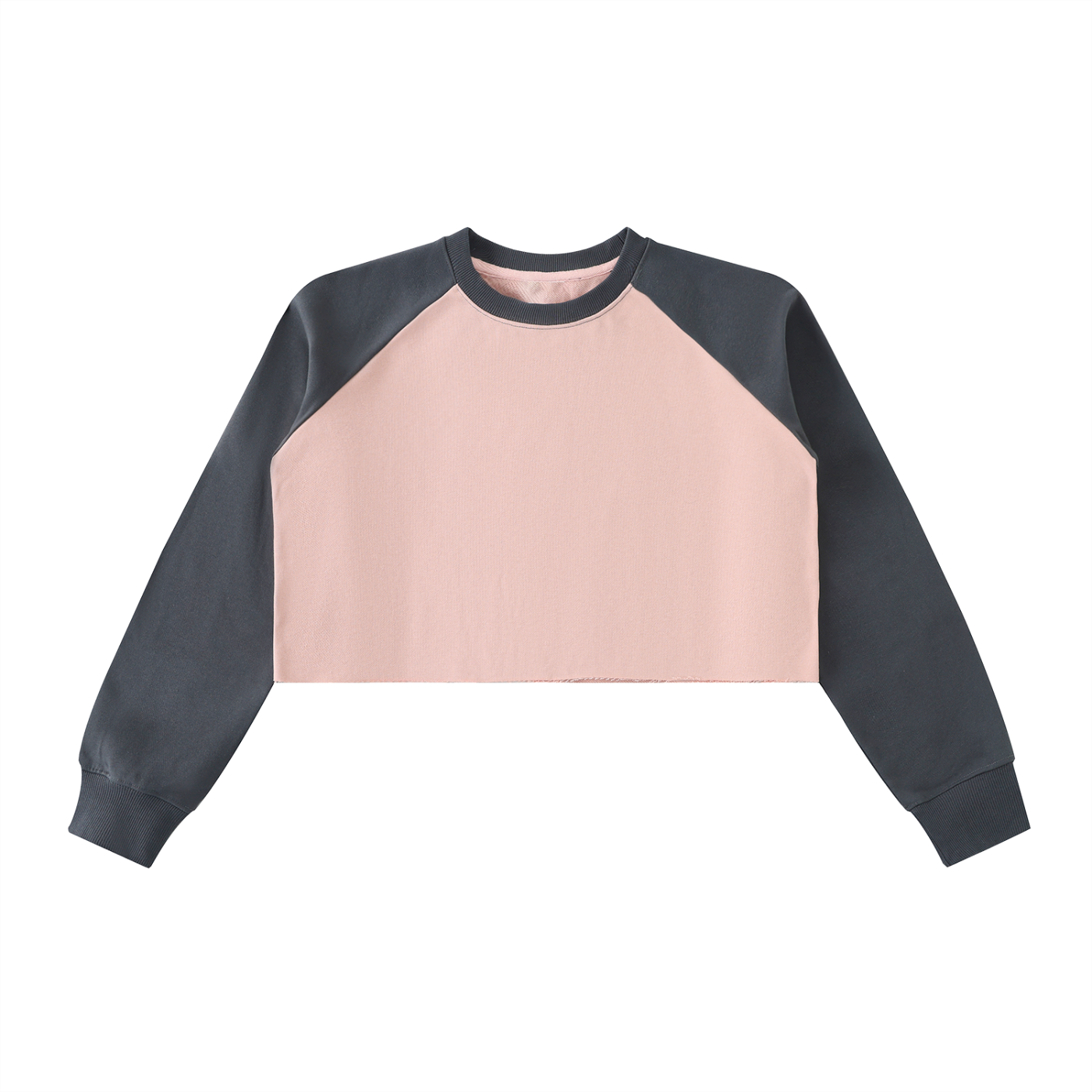 Women’s Raglan Color-Block Crop Sweatshirt