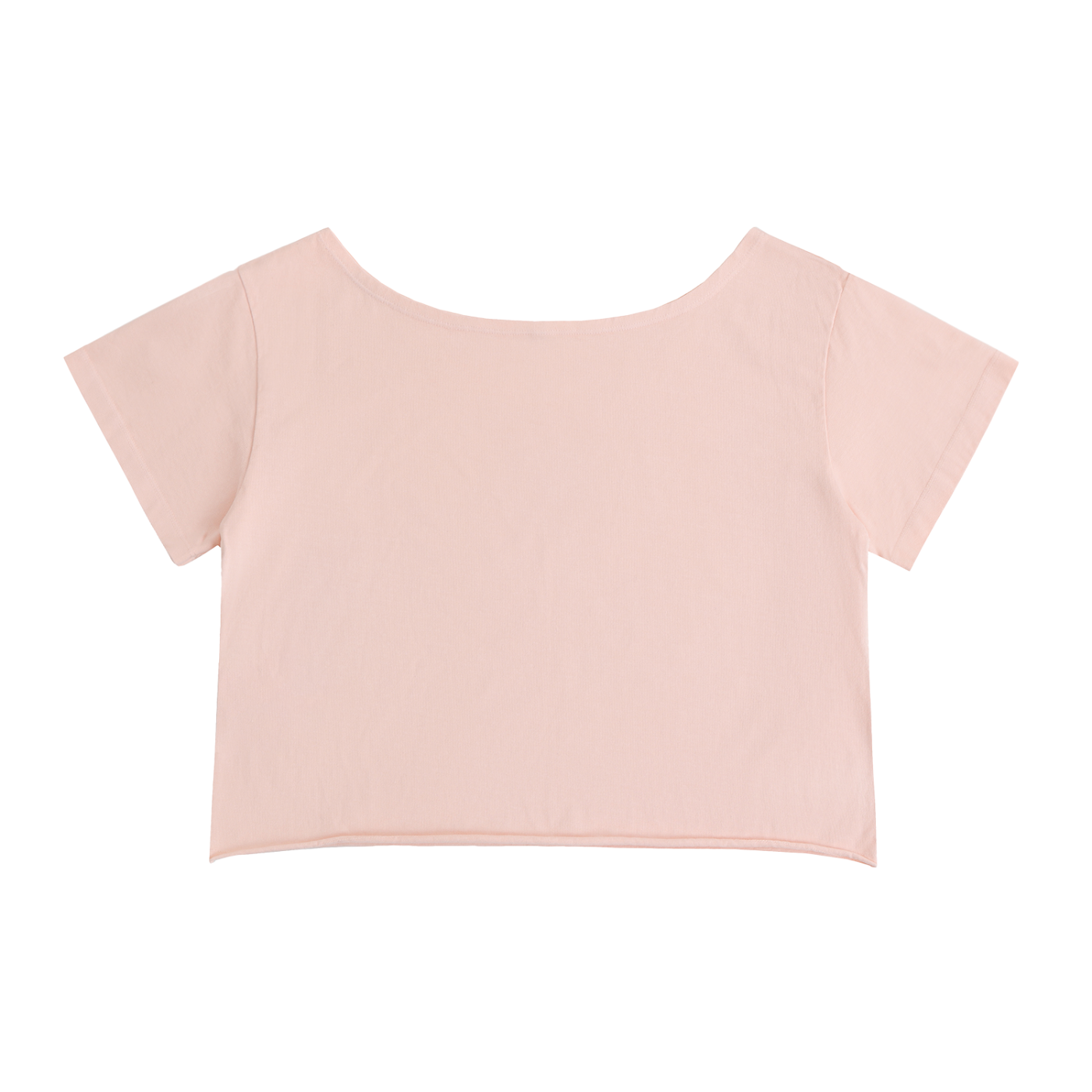Rolled Hem Cotton Crop Tee | Off-Shoulder Fit