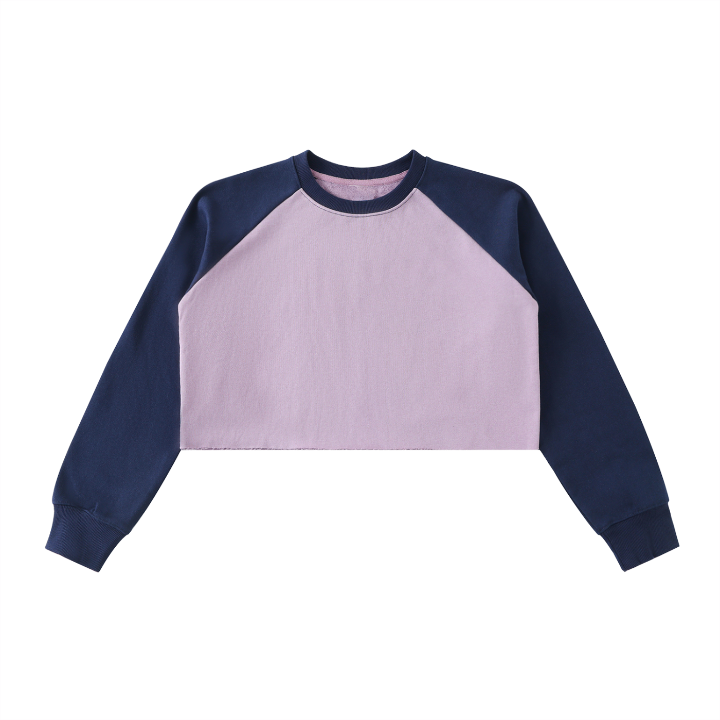Women’s Raglan Color-Block Crop Sweatshirt