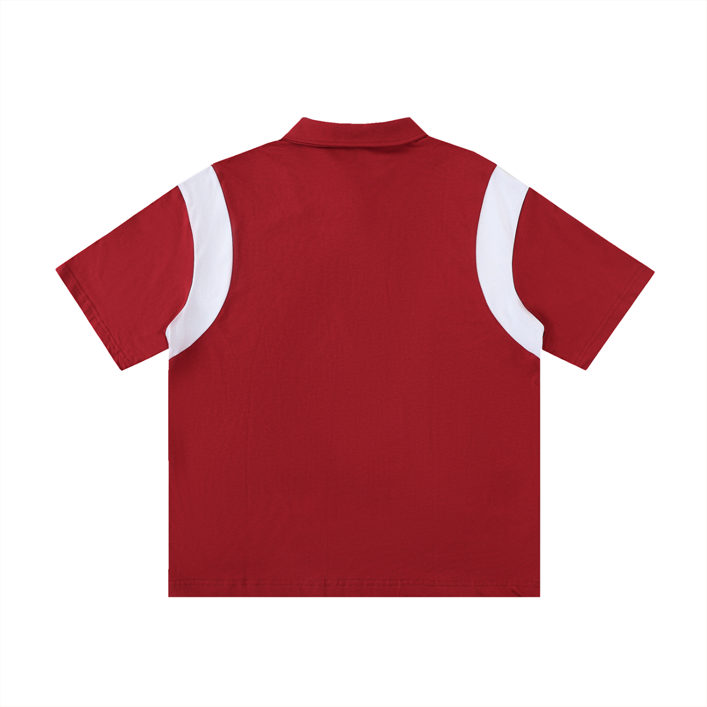 Two-Tone Contrast Panel Cotton Polo Shirt