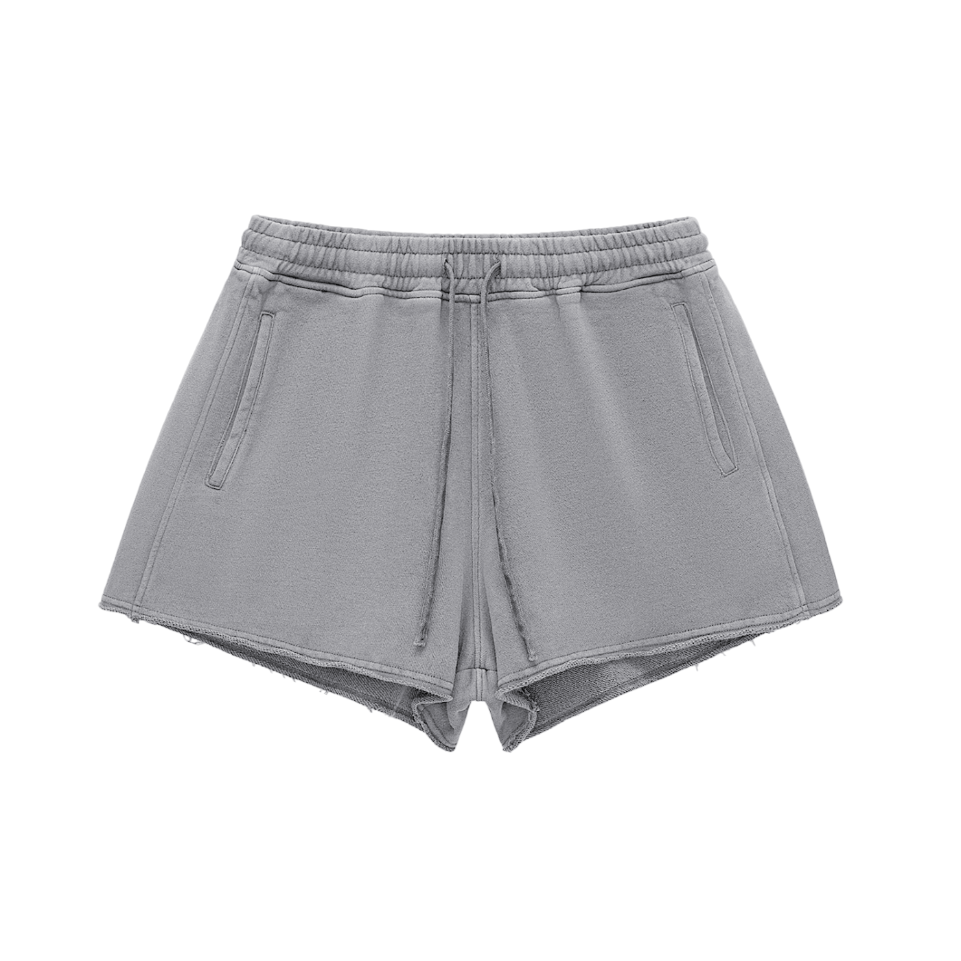Raw Edge Drawstring Shorts