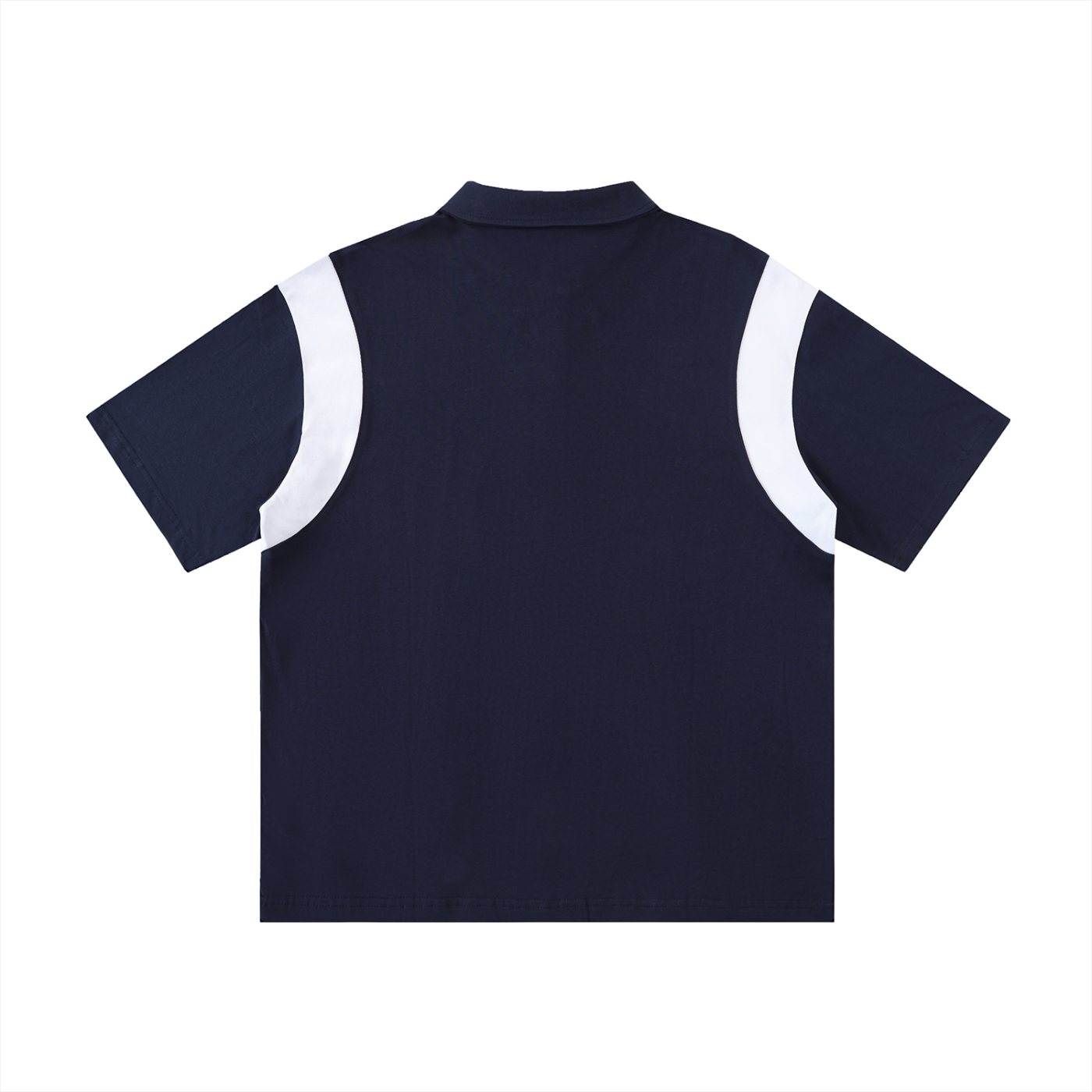 Two-Tone Contrast Panel Cotton Polo Shirt