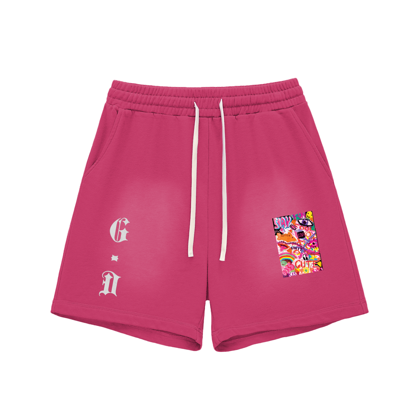 Sun-Fade Graphic Cotton Shorts