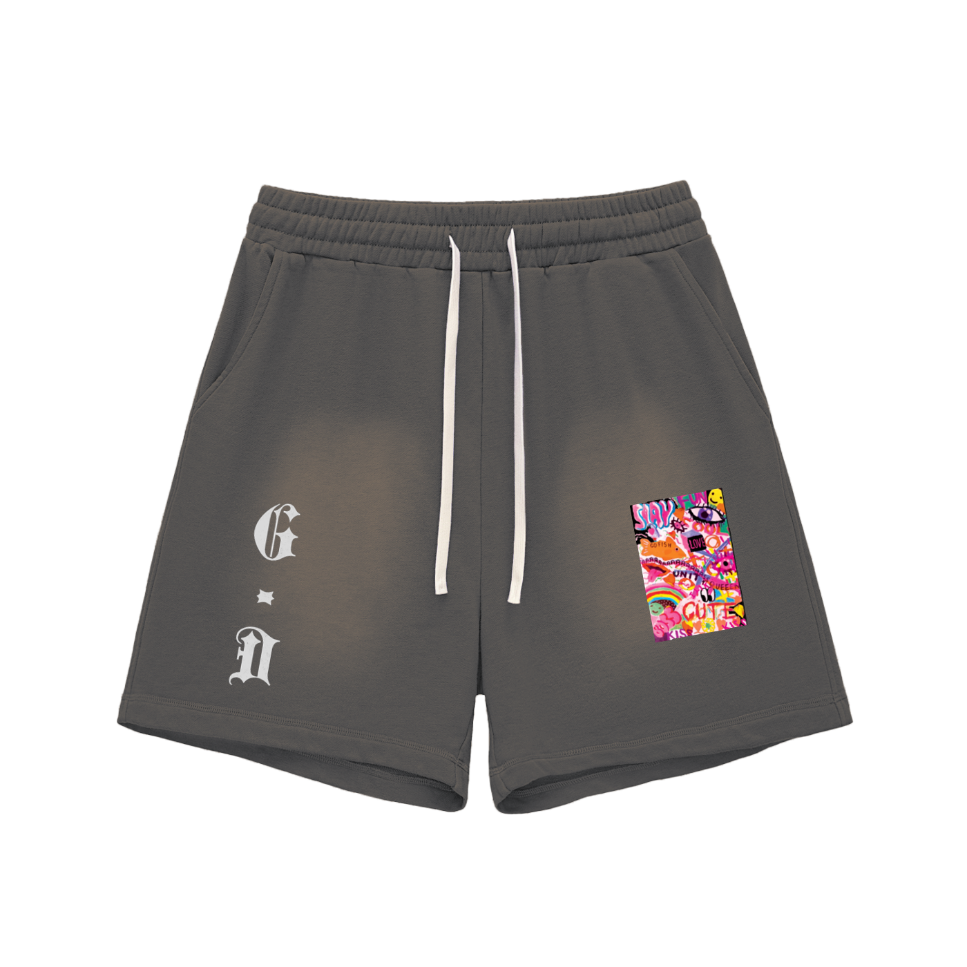 Sun-Fade Graphic Cotton Shorts