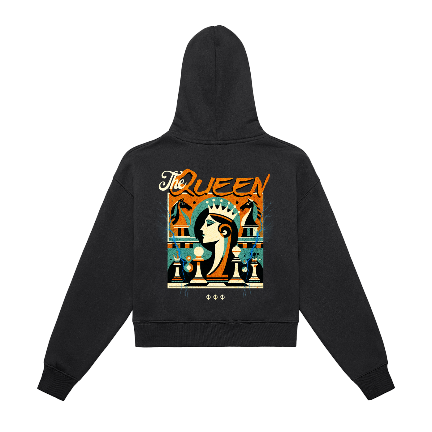 The Queen | Women's Zip-Up Cropped Hoodie