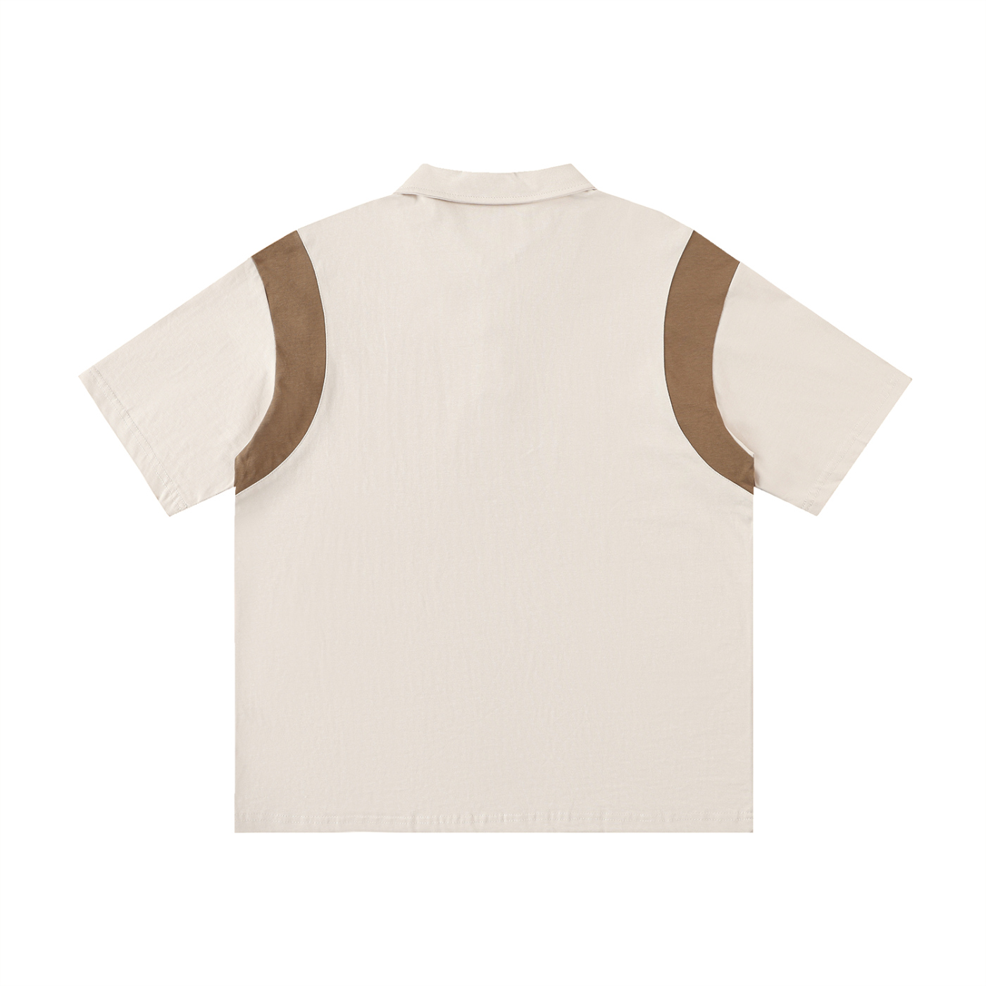 Two-Tone Contrast Panel Cotton Polo Shirt