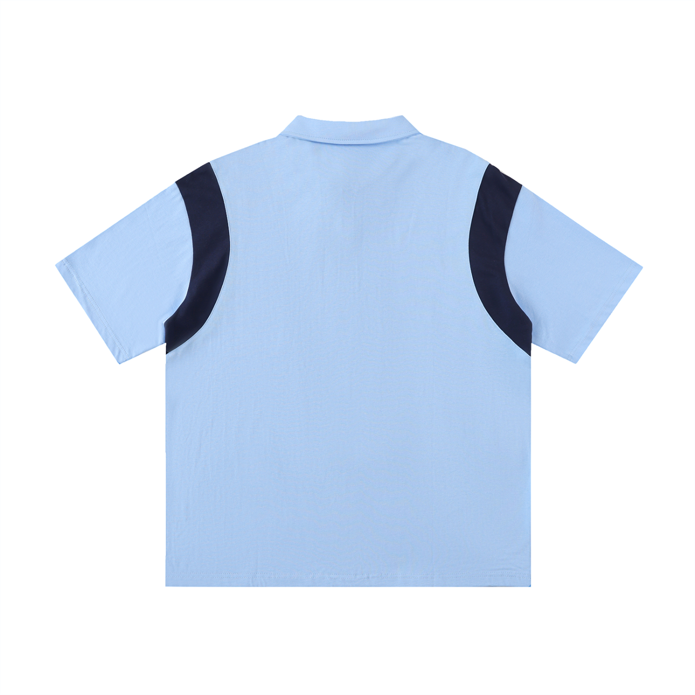 Two-Tone Contrast Panel Cotton Polo Shirt