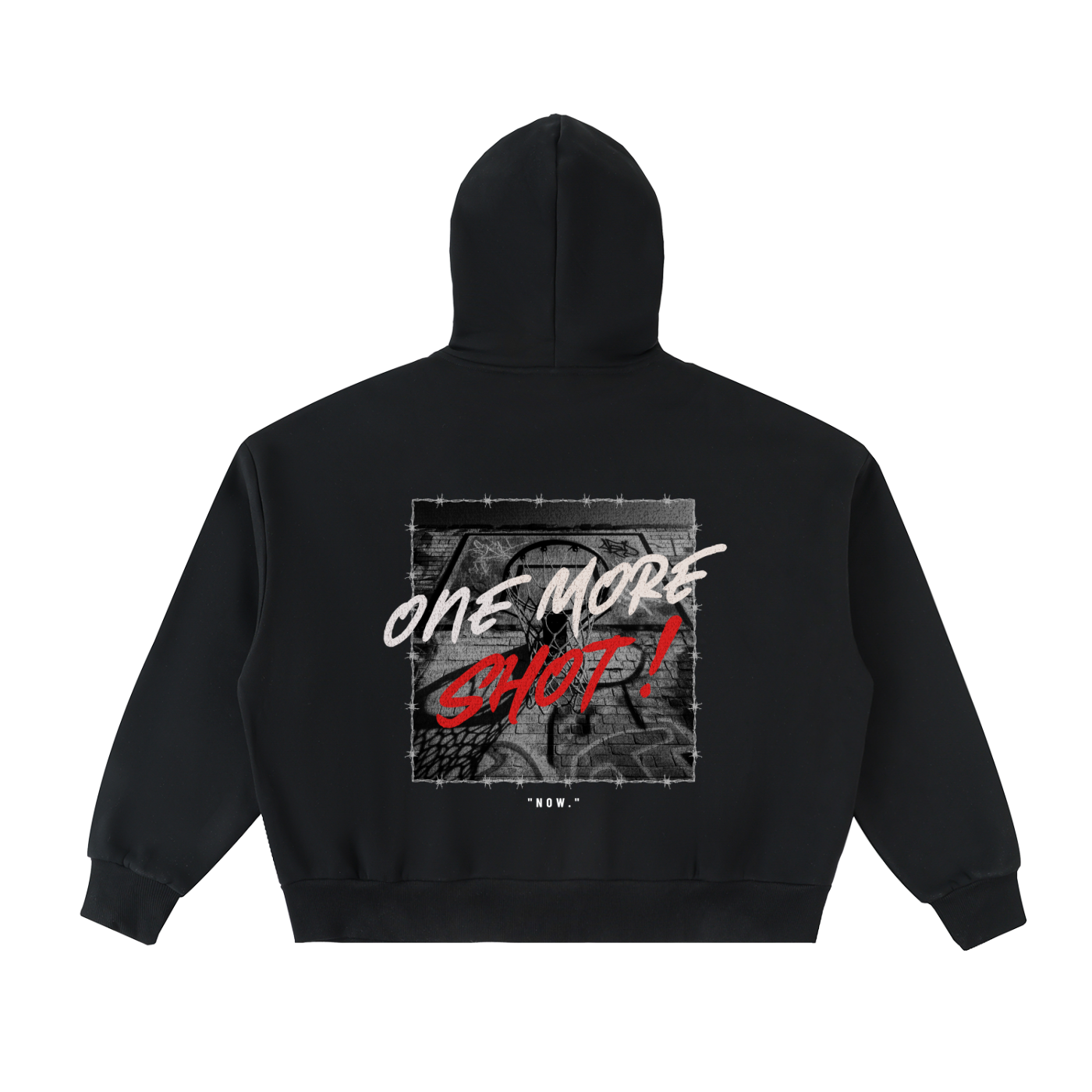 One More Shot | Fleeced Full-Zip Boxy Hoodie