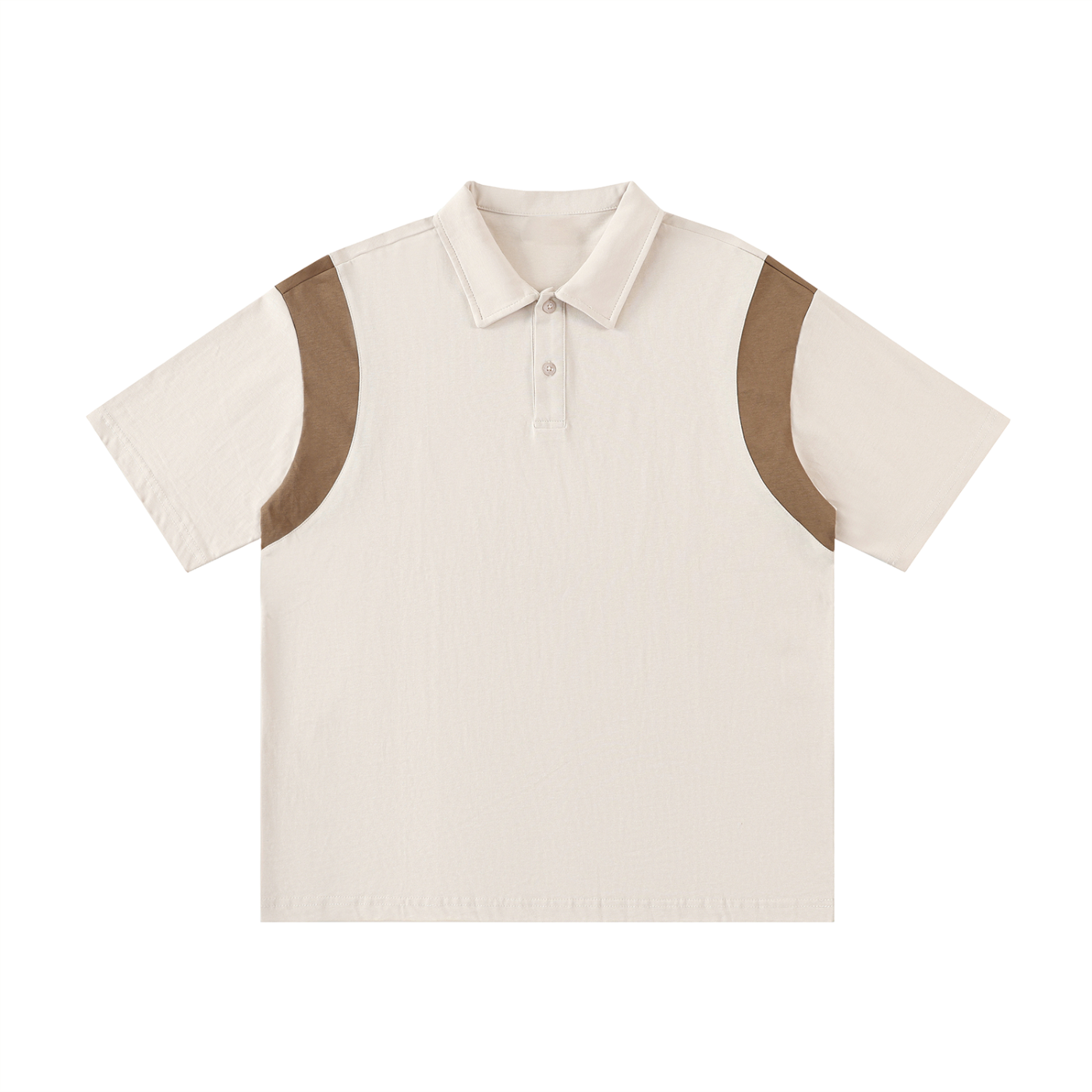 Two-Tone Contrast Panel Cotton Polo Shirt