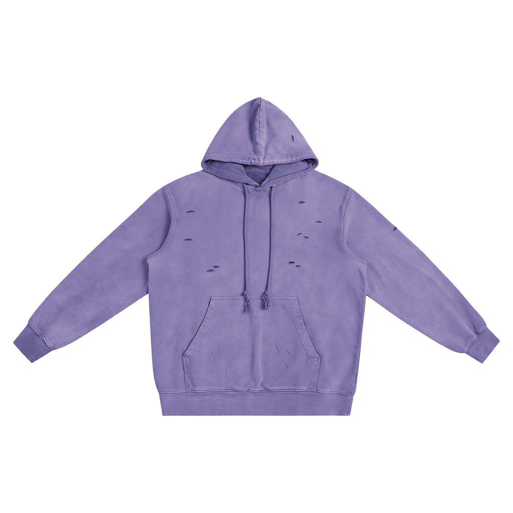Distressed Vintage-Wash Hoodie