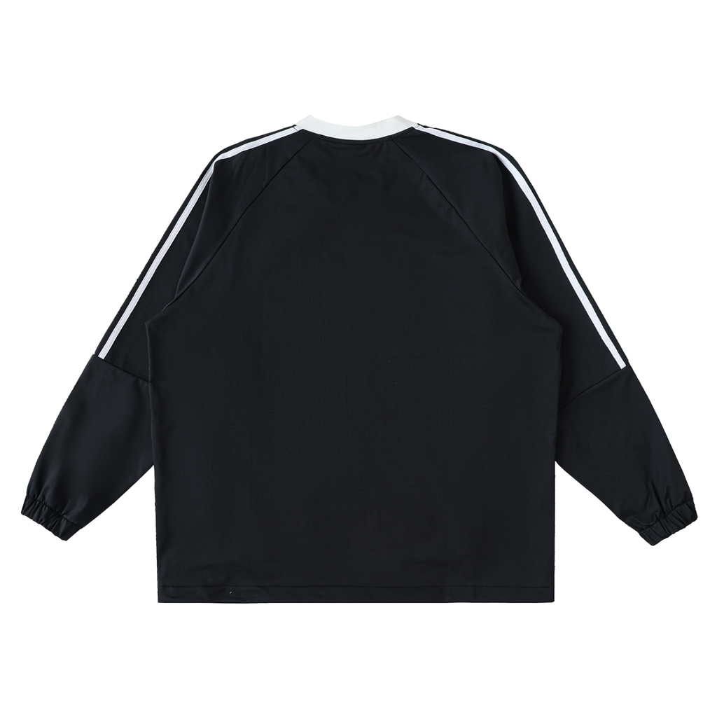 Color Block V-Neck Long Sleeve Tee
