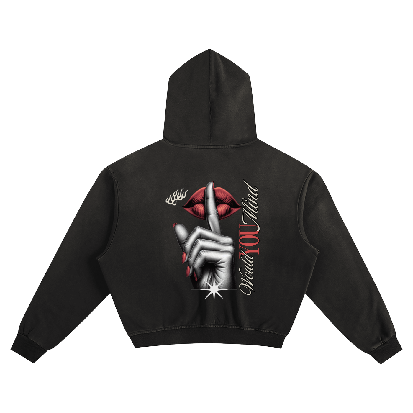 "Would You Mind" | Handcrafted Cropped Graphic Hoodie