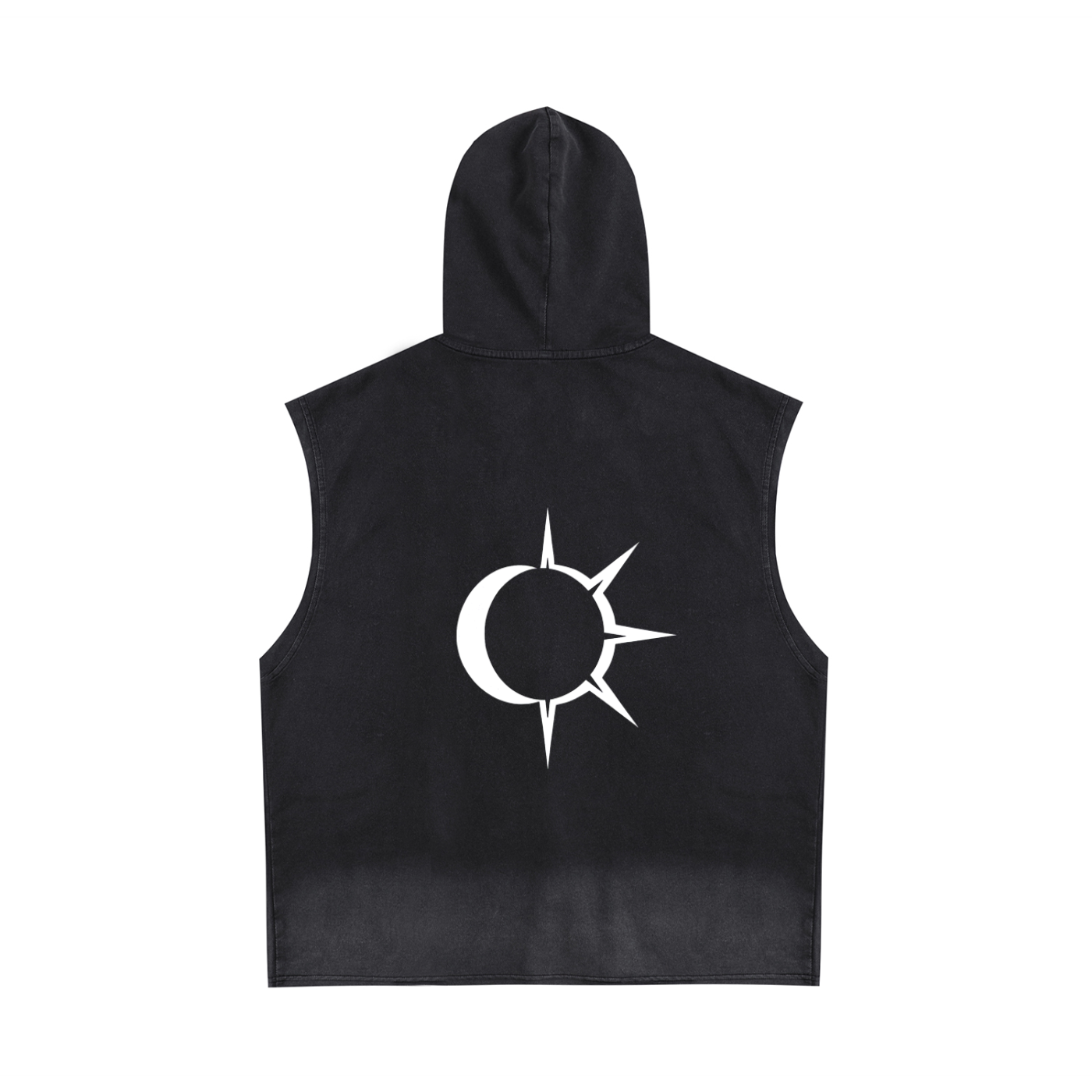 Washed Sleeveless Cotton Hoodie