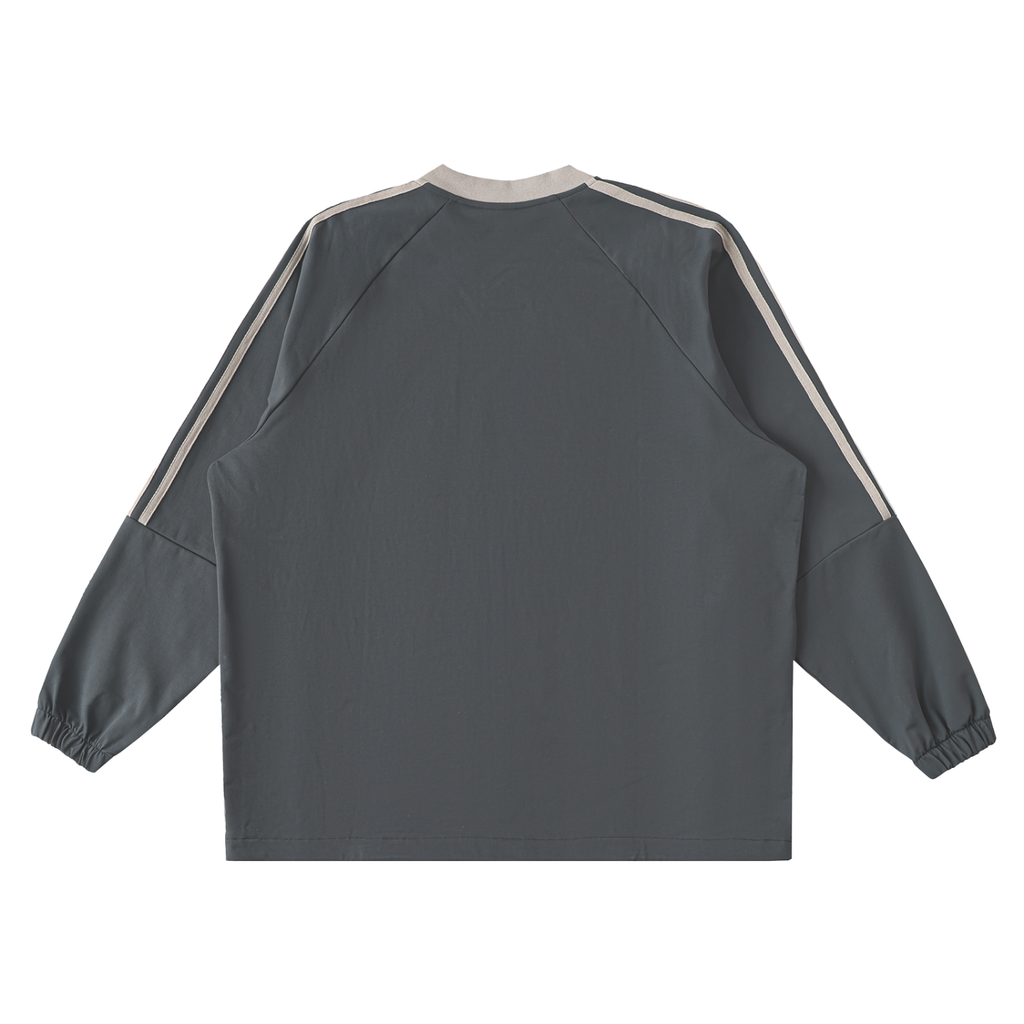 Color Block V-Neck Long Sleeve Tee