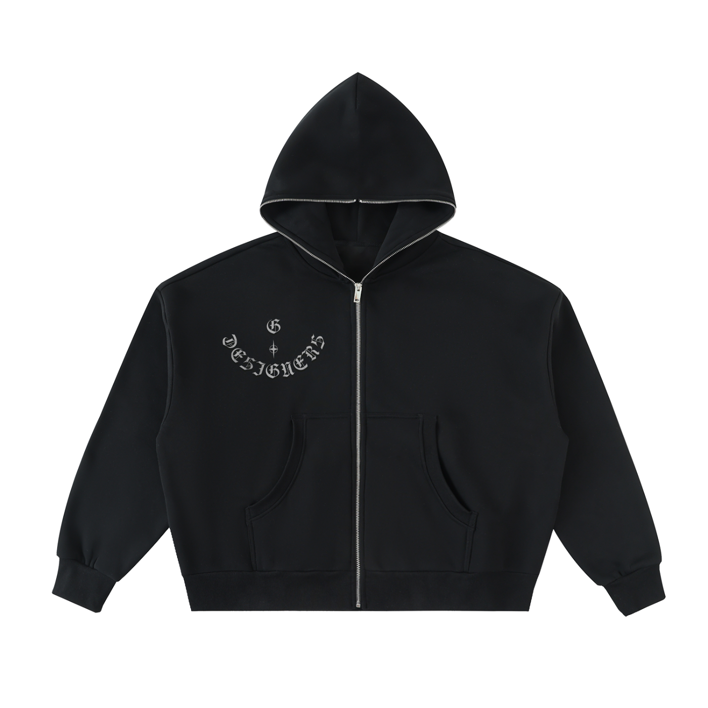One More Shot | Fleeced Full-Zip Boxy Hoodie