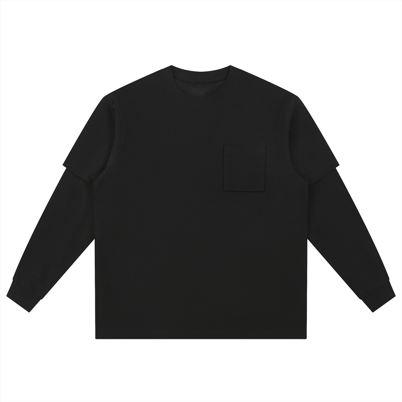 Layered Look Pocket Long Sleeve Tee