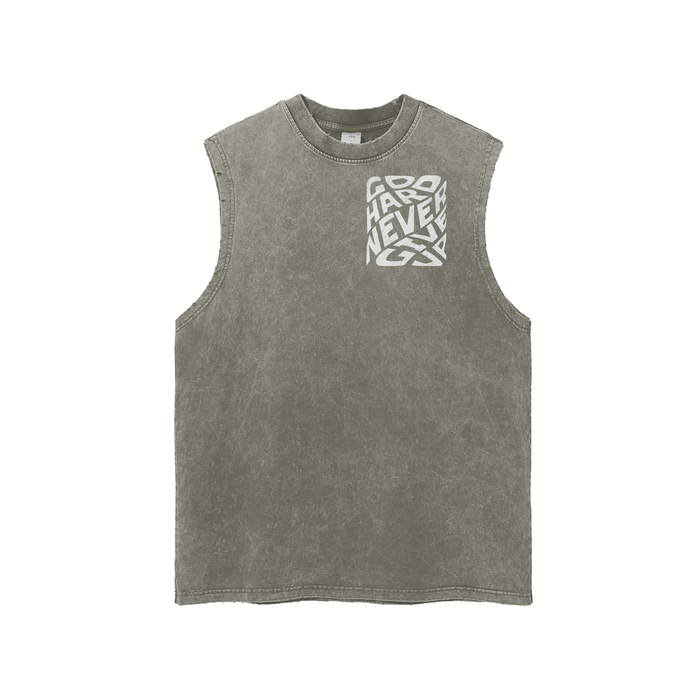 Snow Washed Frayed Hem Tank Top