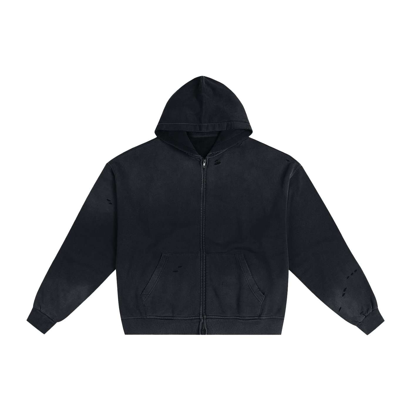 Vintage Sunfaded Zip Hoodie | Heavyweight Distressed