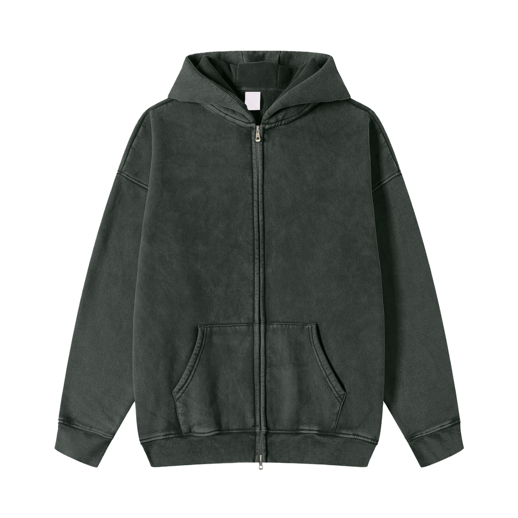 Snow-Washed “Do Do Donuts” | Graphic Zip-Up Hoodie