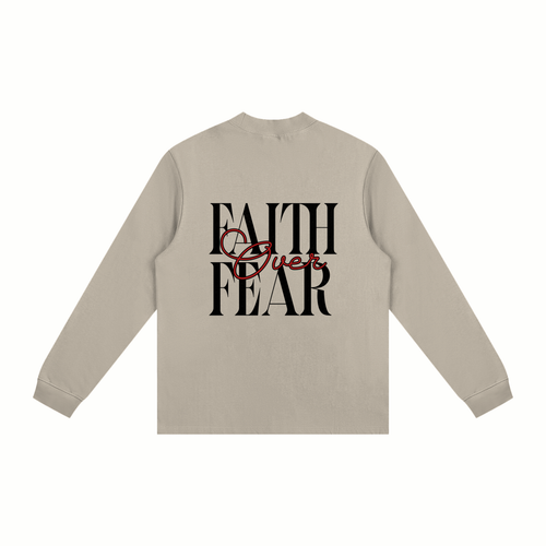 "FAITH Over FEAR" | Cotton Mock Neck Sweatshirt