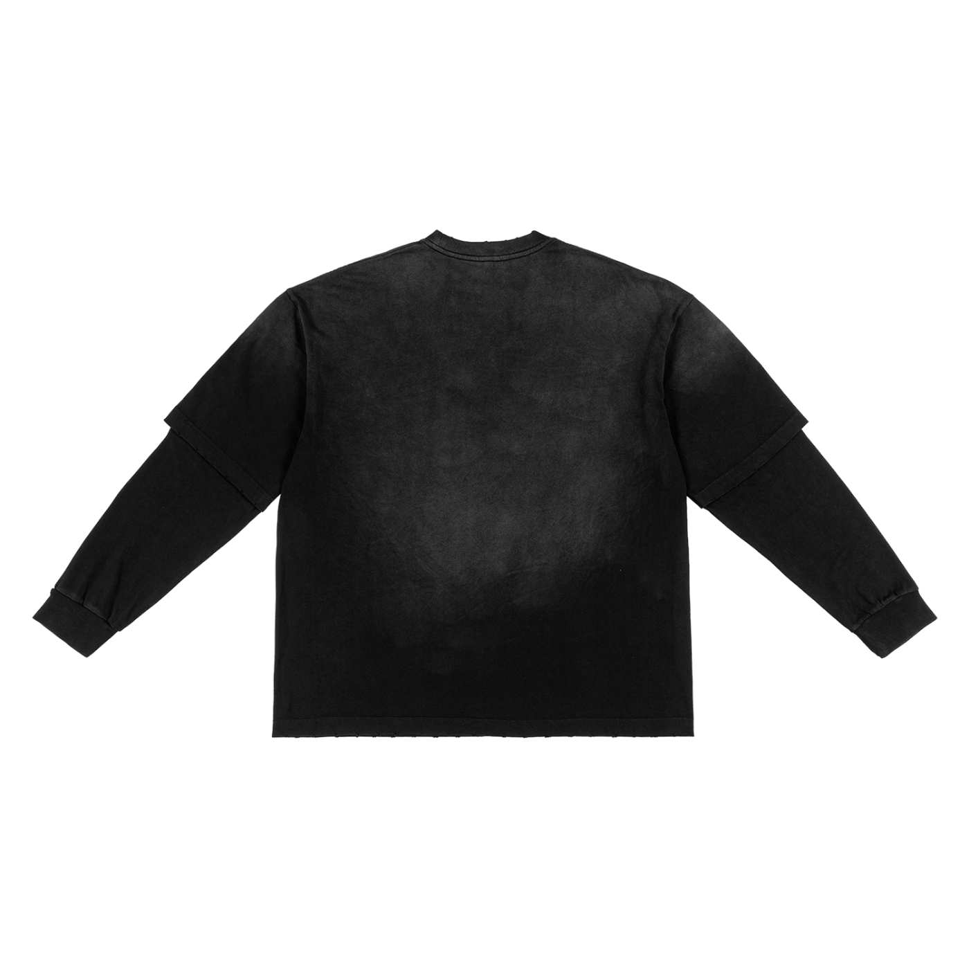 Faux Layered Distressed Long Sleeve Tee