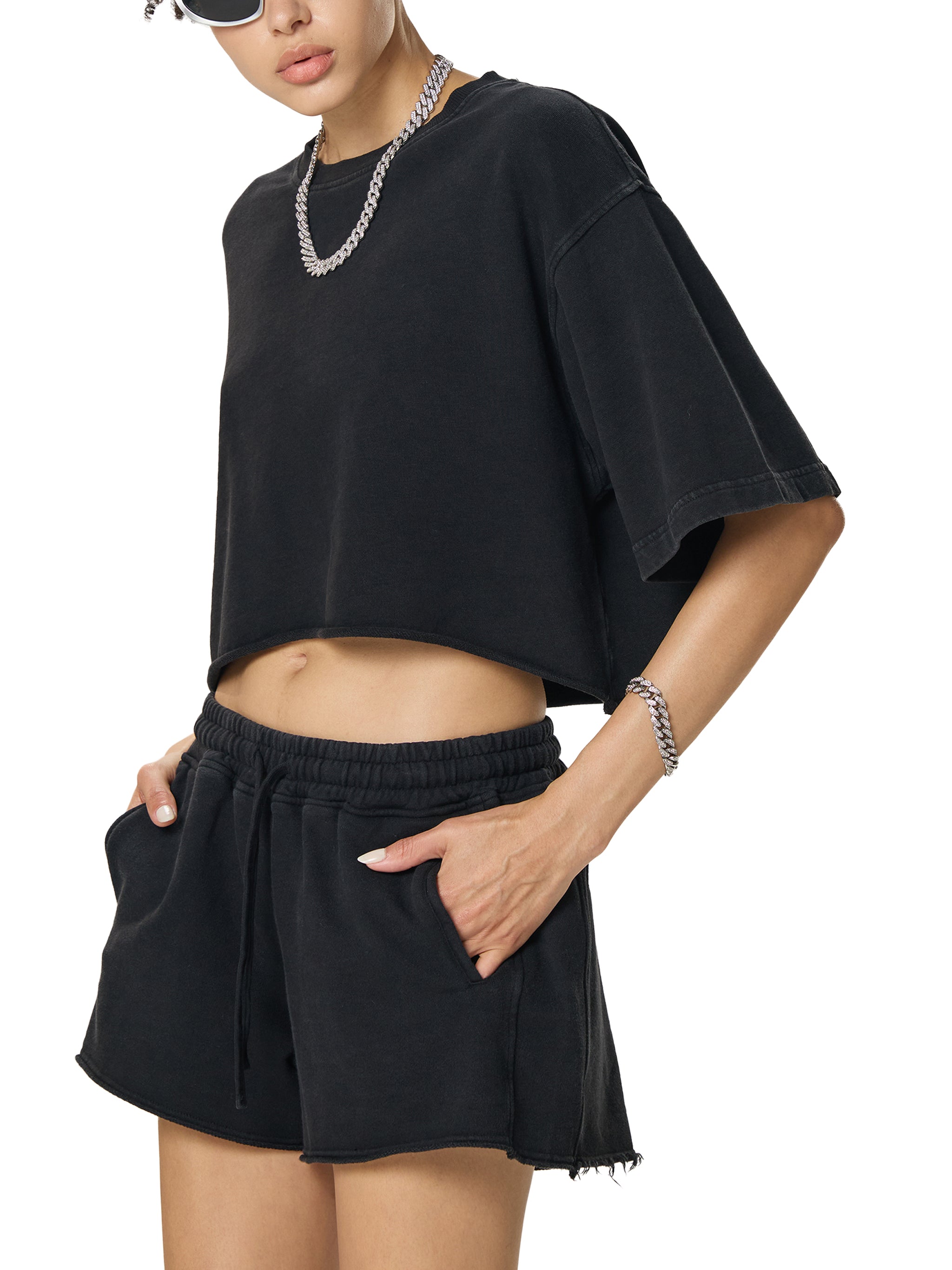Women's Raw Edge Crop Top