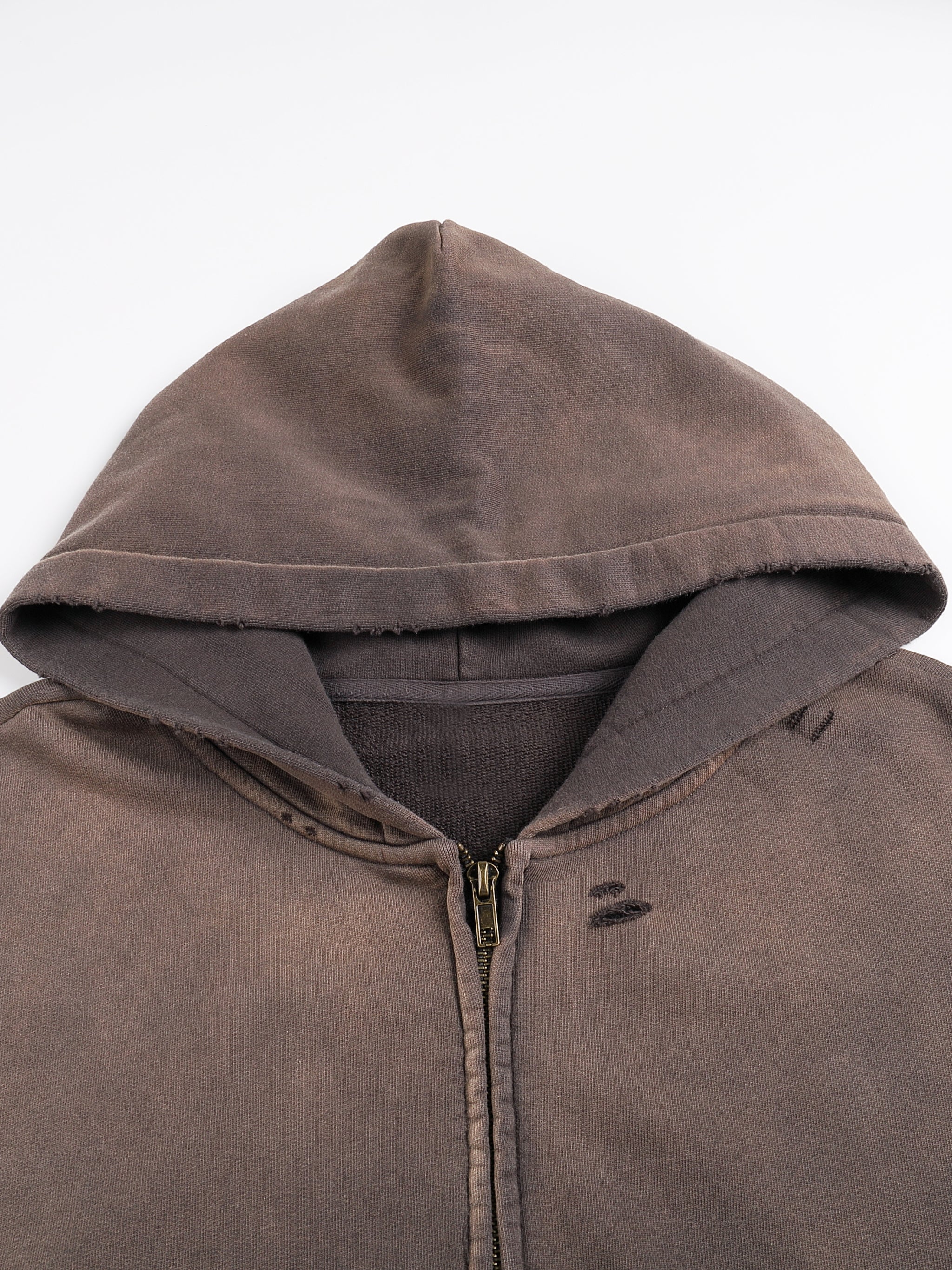 Vintage Sunfaded Zip Hoodie | Heavyweight Distressed