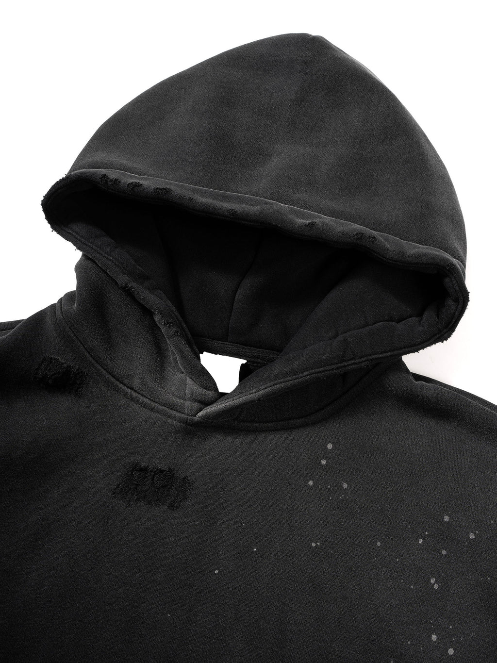 Vintage Wash Frayed Hoodie