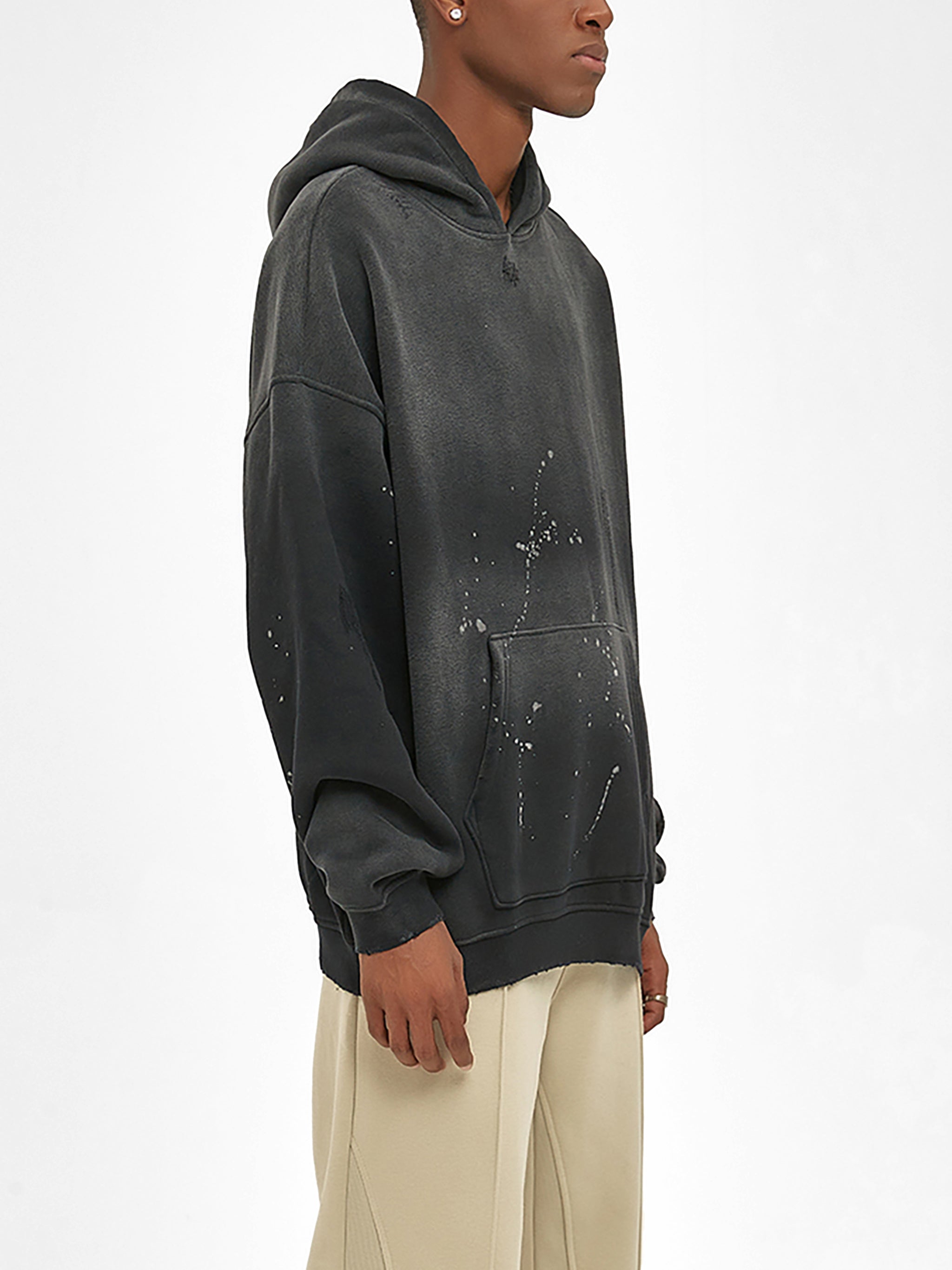 Vintage Wash Frayed Hoodie