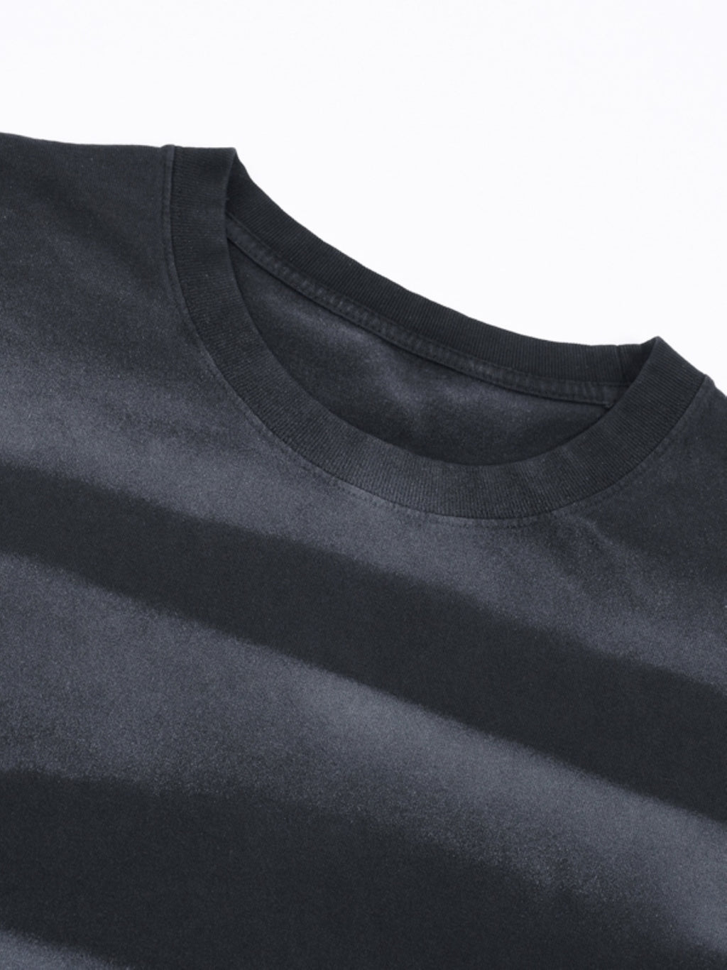 Irregular Stripe Frayed Washed T-Shirt