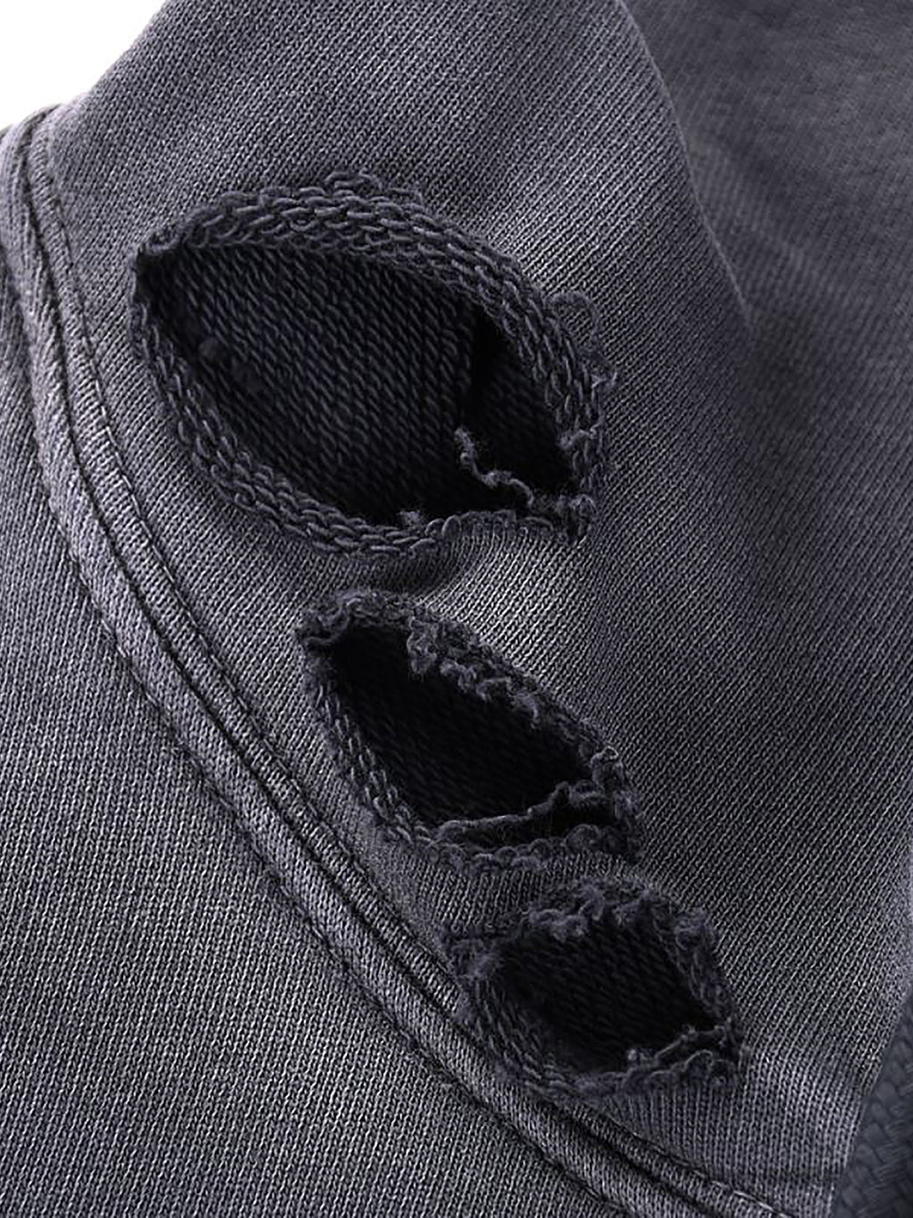 Distressed Vintage-Wash Hoodie