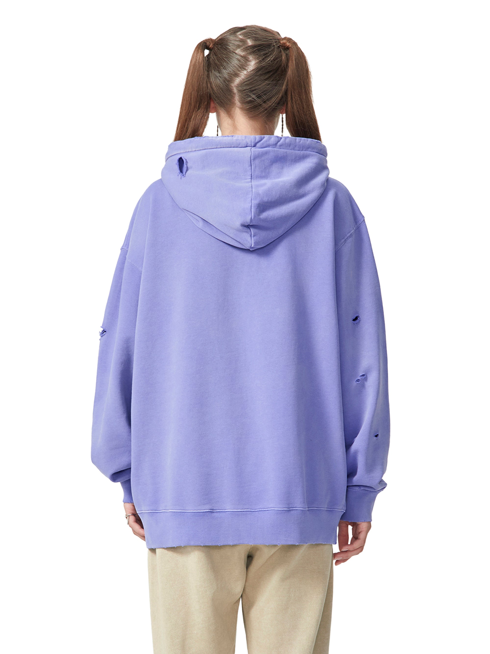 Distressed Vintage-Wash Hoodie