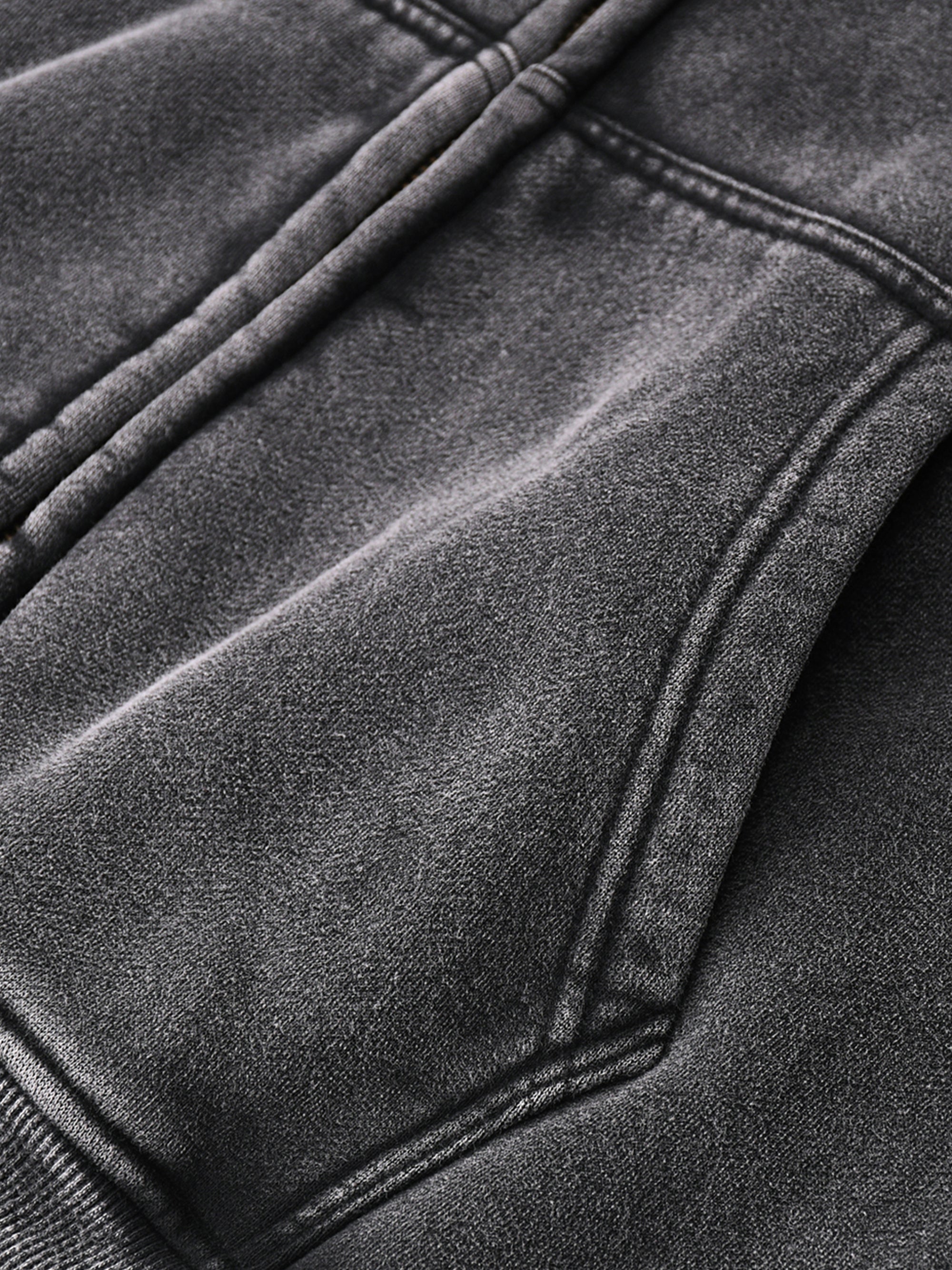 Washed Zip-Up Fleece Hoodie