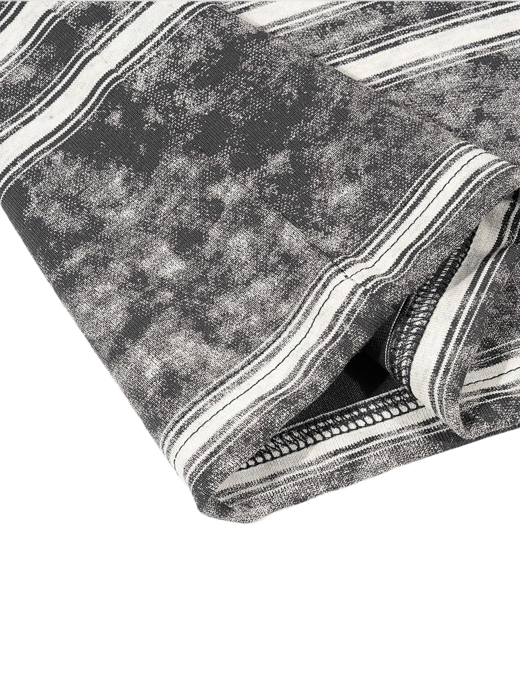 Vintage Snow-Washed Striped Boxy T-Shirt